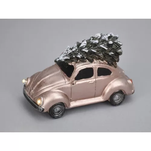 Vintage bogárhátú fenyőfával világítós rózsaarany