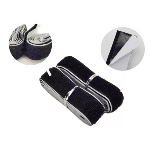 Tépőzár csík 1m - fekete 12db/csomag - OKOSÁR!