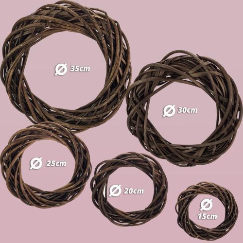 Vessző koszorú barna 15cm