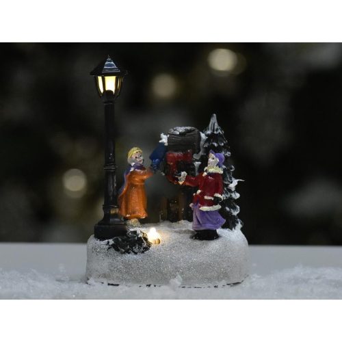 Karácsonyi jelenet led világítással - postaládás 1db