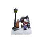 Karácsonyi jelenet led világítással - postaládás 1db