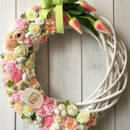 Vessző koszorú pasztell lila 20cm