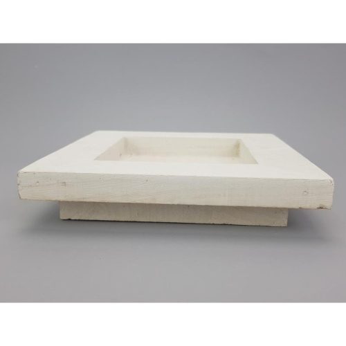 Dekorációs fa tál fehér négyzet 20x20cm