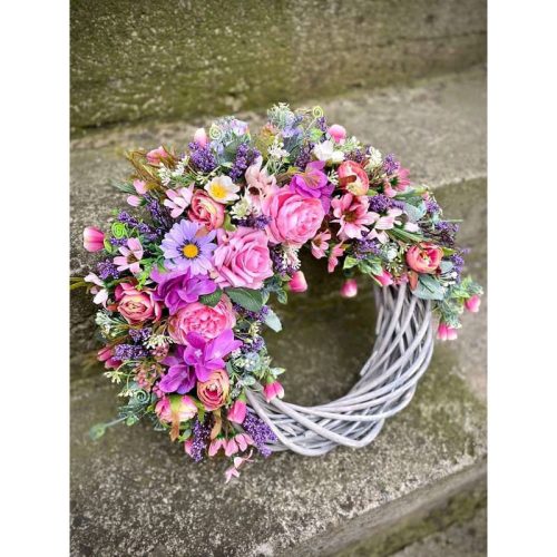 Vessző koszorú pasztell lila 25cm