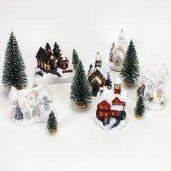   Fehér-ezüst világítós templom kicsi 12db/dob - OKOS ÁR!