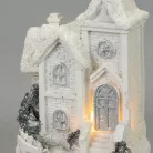 Fehér-ezüst világítós templom kicsi 12db/dob - OKOS ÁR!