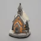 Fehér-ezüst világítós templom kicsi 1db