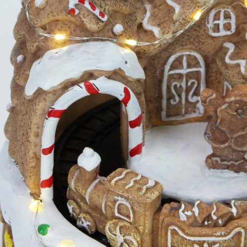 Világítós mézeskalács ház, vonattal