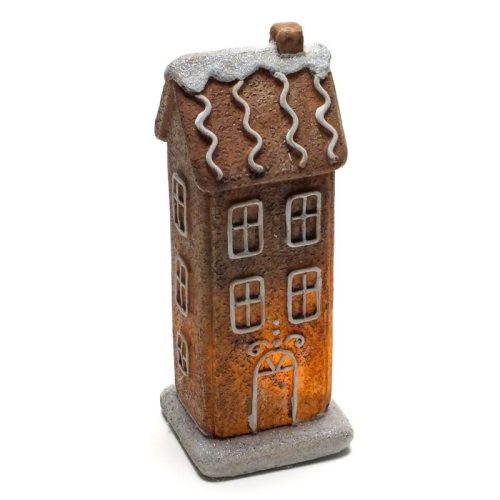 Világítós emeletes mézeskalács ház 12db/doboz - OKOSÁR!