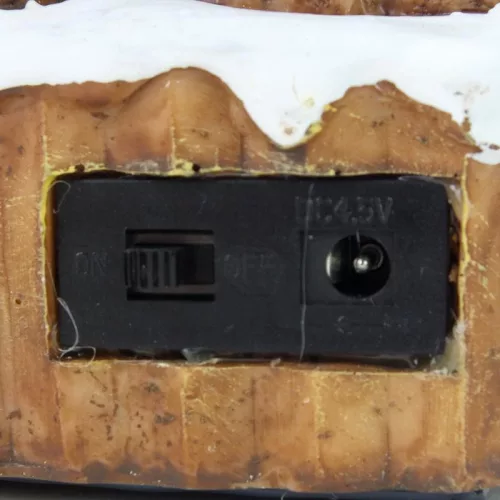 Világítós mézeskalács ház, vonattal