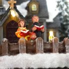 Világítós téli jelenet, vonattal