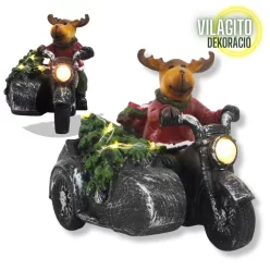   Világítós karácsonyi rénszarvas motoron - LED-es ünnepi dekoráció