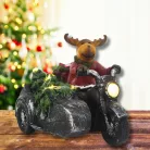 Világítós karácsonyi rénszarvas motoron - LED-es ünnepi dekoráció