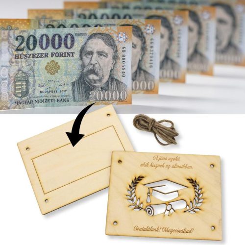 Natúr fa - Diplomaosztó és ballagási pénztartó 18,5x14,5cm