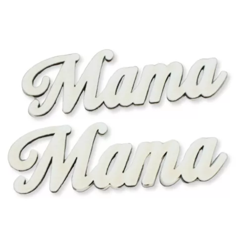 Natúr fa - Mama felirat - fehér 10cm 2db/csomag