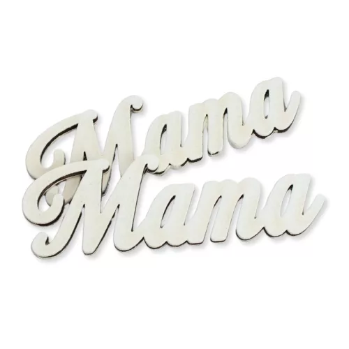 Natúr fa - Mama felirat - fehér 10cm 2db/csomag
