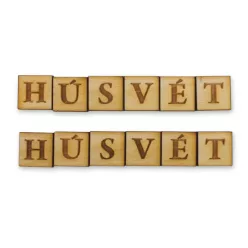 Natúr fa négyzetek - HÚSVÉT felirattal 2szett/csomag