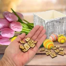 Natúr fa négyzetek - HÚSVÉT felirattal 2szett/csomag