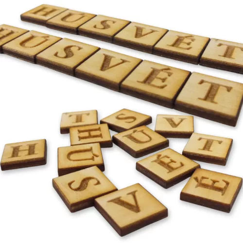 Natúr fa négyzetek - HÚSVÉT felirattal 2szett/csomag