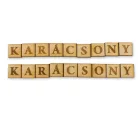 Natúr fa négyzetek - KARÁCSONY felirattal 2szett/csomag