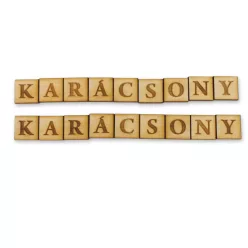 Natúr fa négyzetek - KARÁCSONY felirattal 2szett/csomag