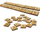 Natúr fa négyzetek - KARÁCSONY felirattal 2szett/csomag