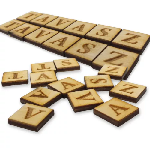 Natúr fa négyzetek - TAVASZ felirattal 2szett/csomag