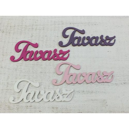 Fa "Tavasz" felirat lila 15cm