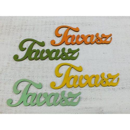 Fa "Tavasz" felirat narancs 15cm