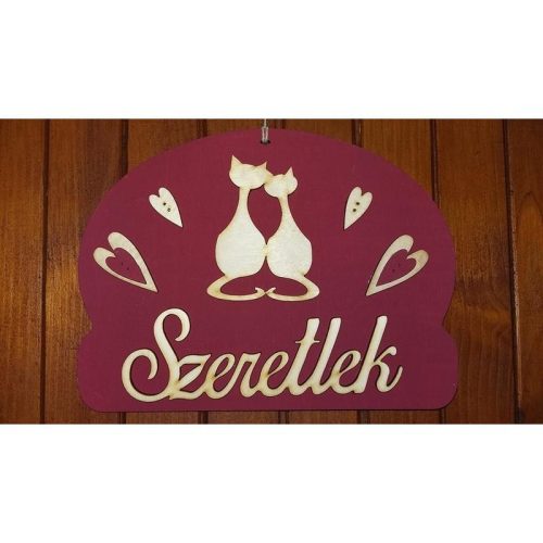 Natúr fa - Szerelmes macskák 5db/csomag