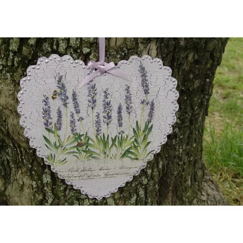 Natúr fa - Fodros szív nagy 19,5cm