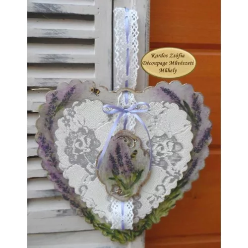 Natúr fa - Fodros szív nagy 19,5cm