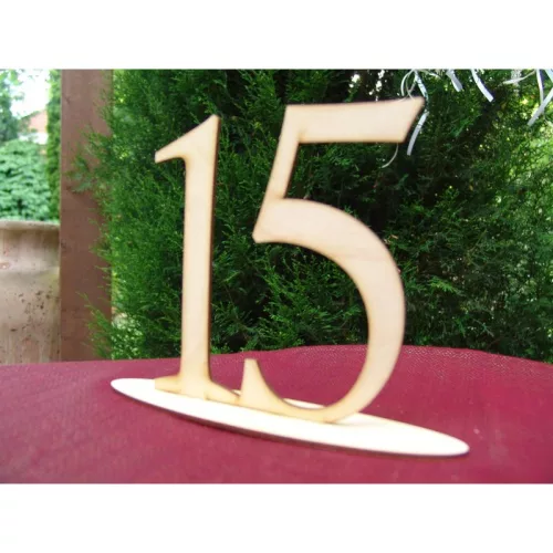 Natúr fa - Asztalszám 15-ös 15cm