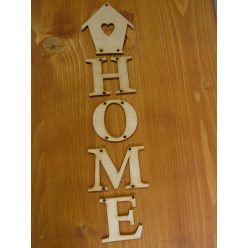   Natúr fa - Akasztós "HOME" felirat házikóval 8x34cm
