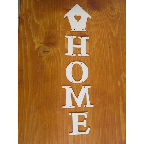 Natúr fa - Akasztós "HOME" felirat házikóval 8x34cm