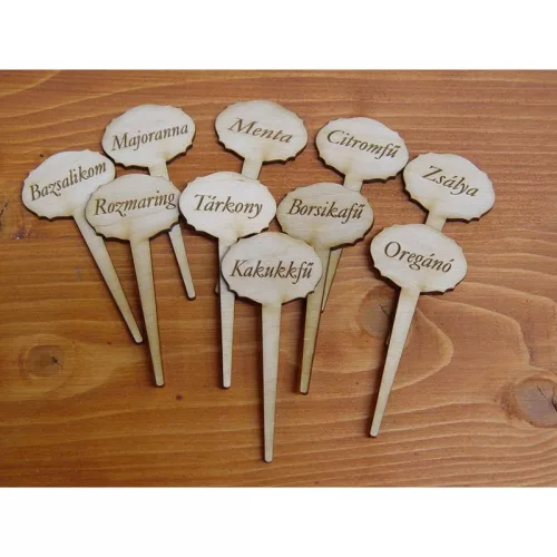 Natúr fa - Táblák fűszernövények beszúrós 4x9cm 10db/csomag