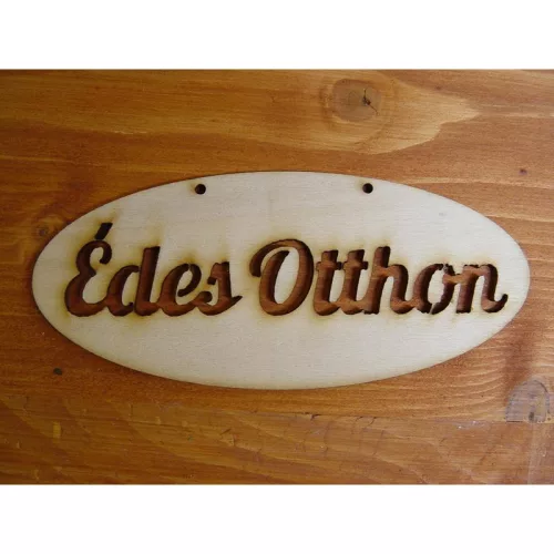 Natúr fa - "Édes otthon" áttört ovál táblák 3db/csomag