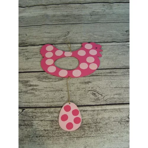 Natúr fa - Tyúk tojással 18x25cm