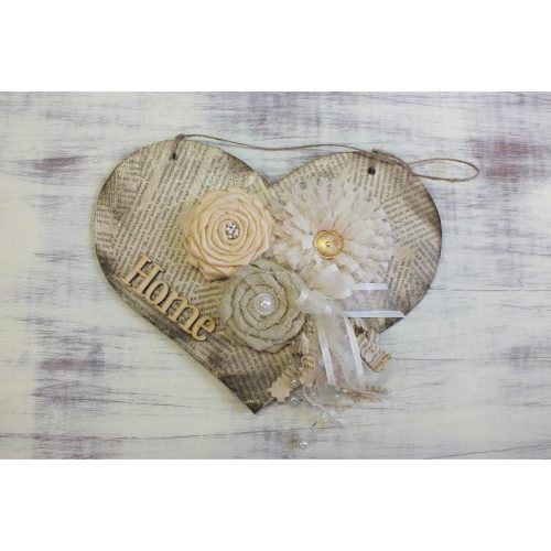 Natúr fa - Szív pufi 18cm