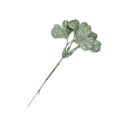 Csillámos ginkó levél pick zöldezüst - KIFUTÓ