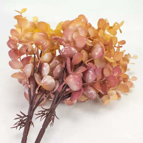 Szárazvirág hatású eukaliptusz csokor natúr-mályva 2db/csomag