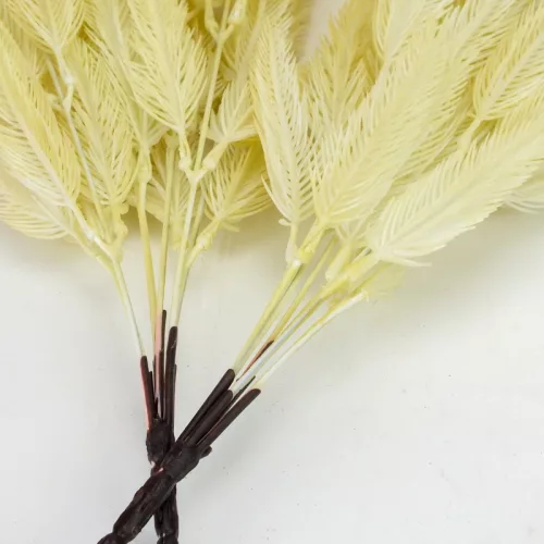 Szárazvirág hatású tollvirág csokor krém 2db/csomag