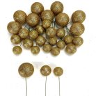 Csillámos gömb pick arany 30db/cs