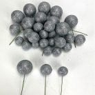 Csillámos gömb pick ezüst 30db/cs