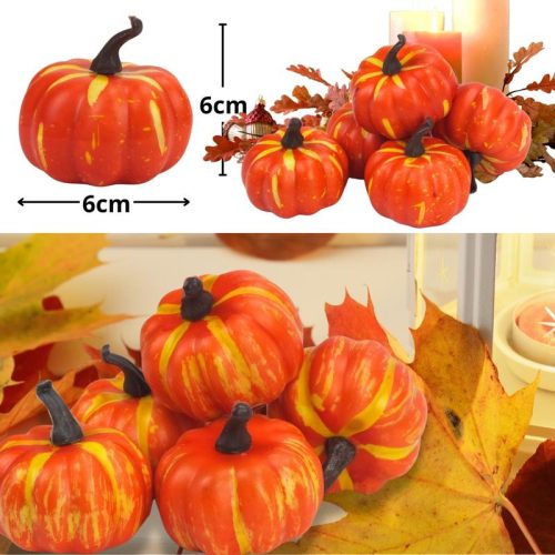 Dekorációs tök - narancssárga 6cm 5db/csomag