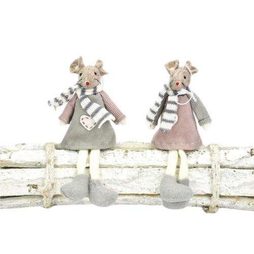 Lógólábú egér rózsaszín-szürke 2db/csomag