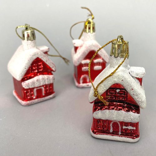 Házikó karácsonyfadísz 3db/doboz