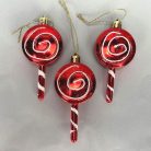 Kerek nyalóka karácsonyfadísz 3db/dob