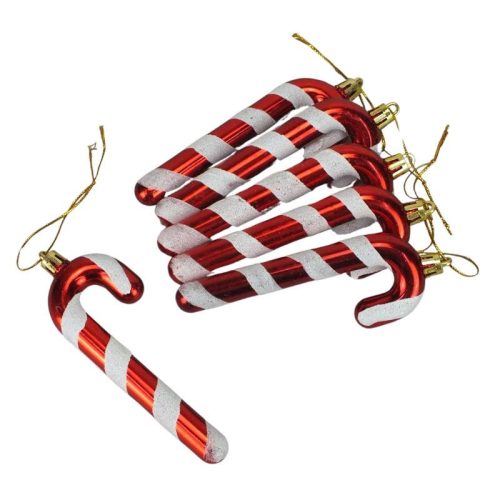 Nyalókapálcika karácsonyfadísz 6db/dob