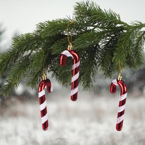 Nyalókapálcika karácsonyfadísz 6db/dob